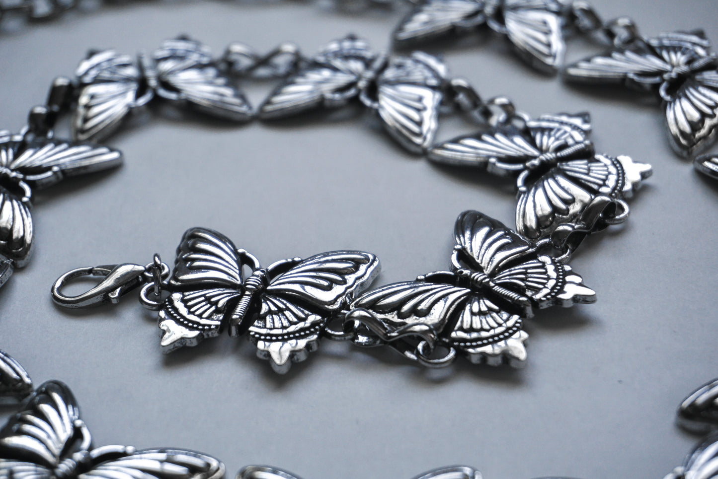 Metallic Butterfly Chain Belt