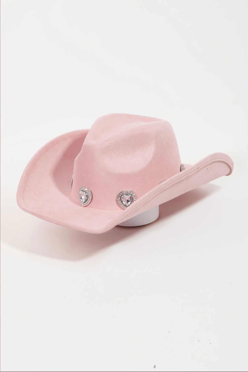 Rhinestone Pave Heart Cowboy Hat