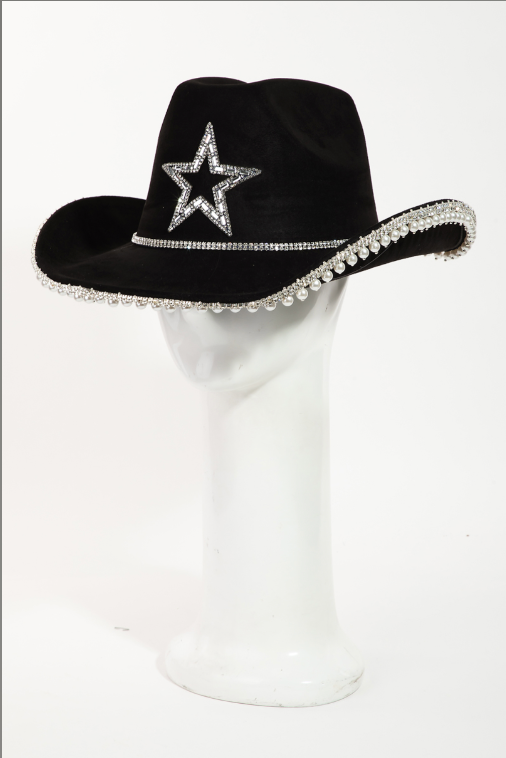 Star Embellished Pearl Trim Hat