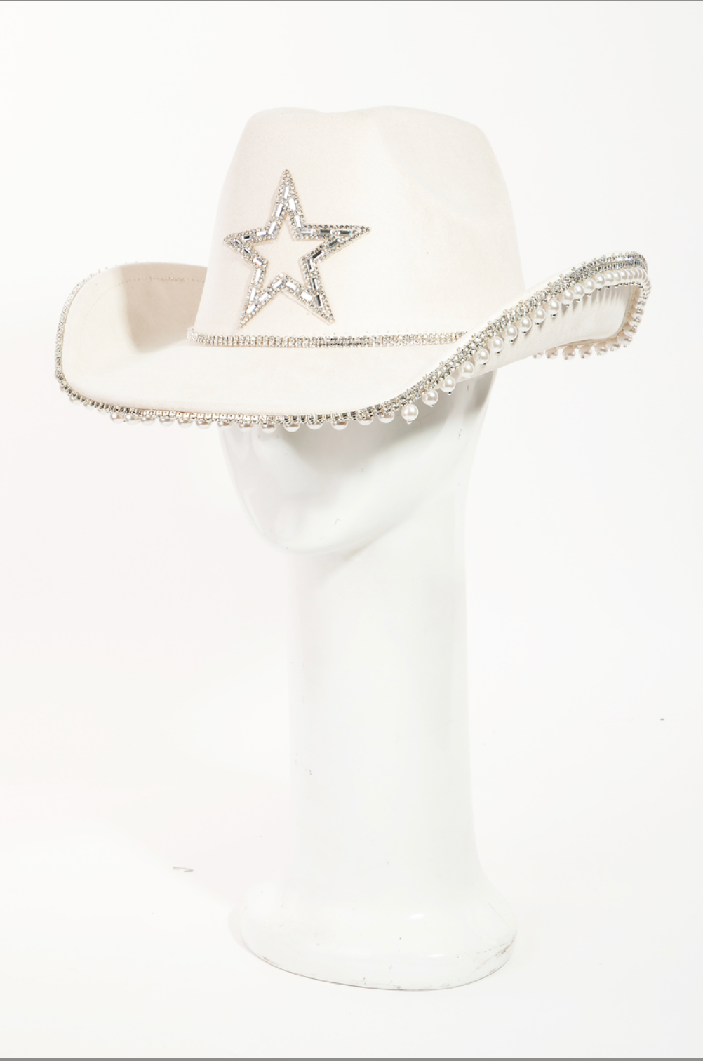 Star Embellished Pearl Trim Hat