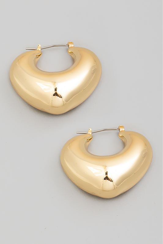 Puffy Triangle Pincatch Hoop Earrings