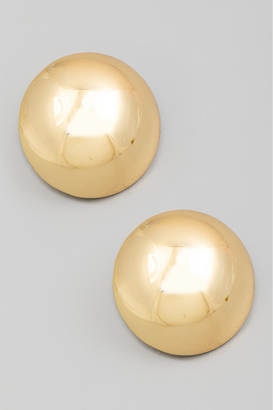 Large Metallic Half Sphere Shield Earrings