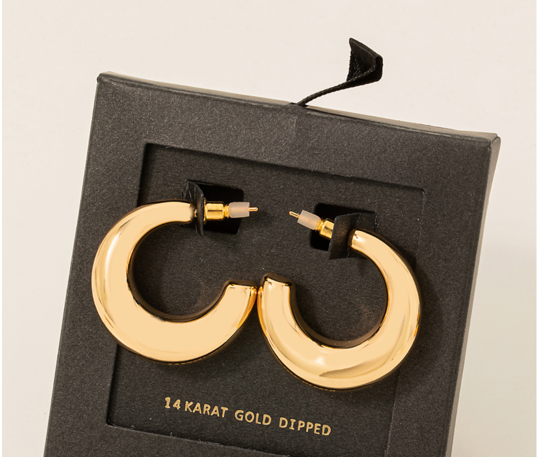 Metallic Tube Hoop Earrings