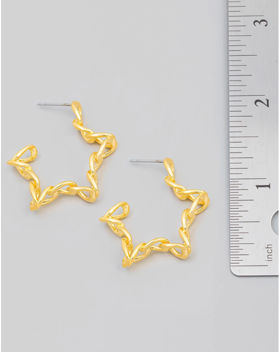 Star Chain Link Hoop Earrings