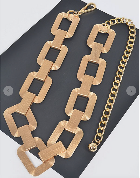 Multi Square Metal Chain Belt