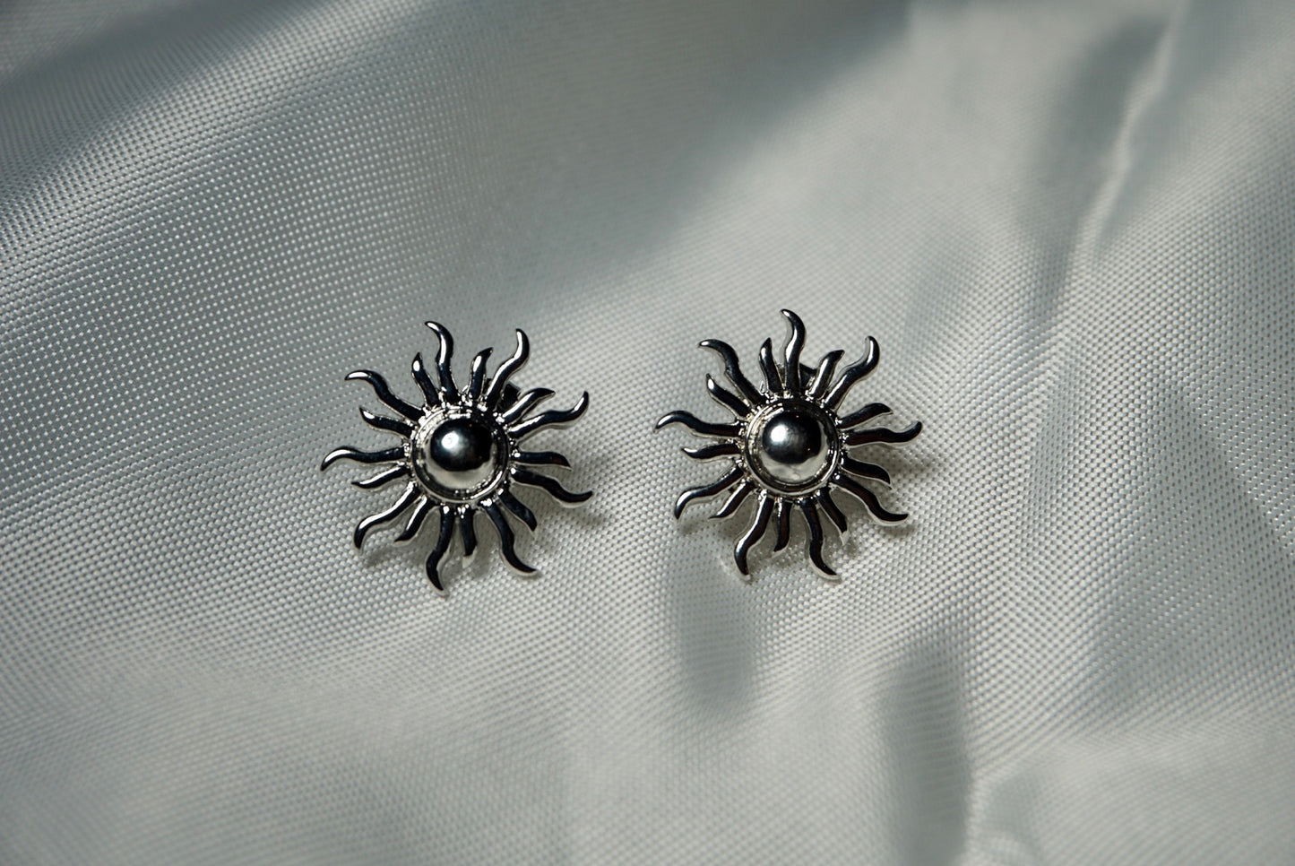 Silver Sunshine Stud Earrings