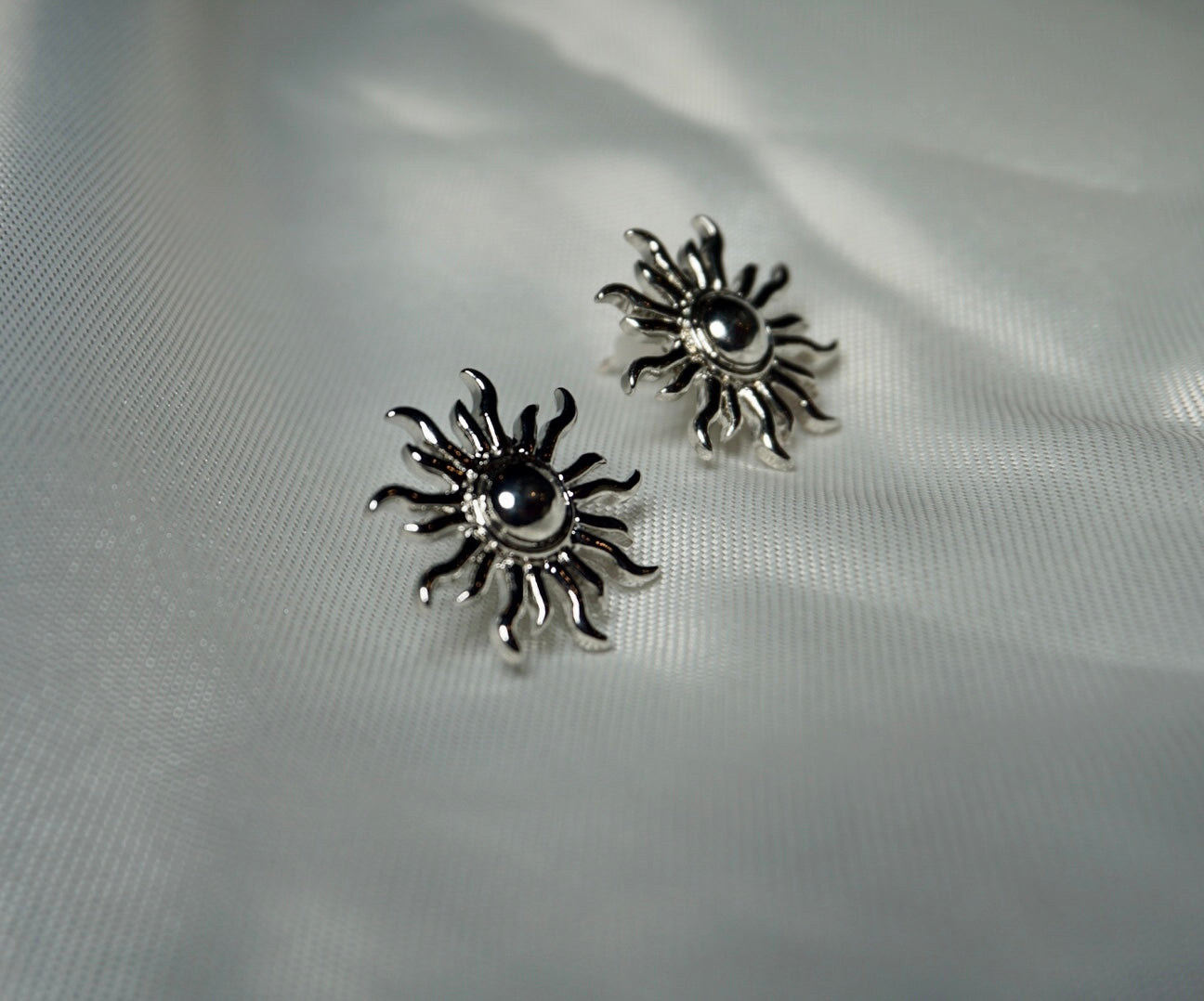 Silver Sunshine Stud Earrings